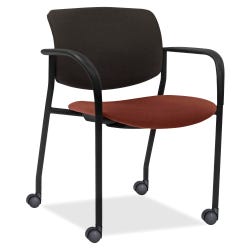 Image for Lorell Stack Chair with Casters, Fabric Seat, Plastic Back, Orange Seat, Case of 2 from School Specialty