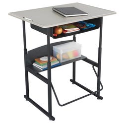 Image for AlphaBetter Stand Up Desk with Book Box, Beige Kydex Top, Adjustable, 36 x 24 x 26 to 42 Inches from School Specialty