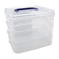 Teacher Created Resources Stackable Storage Containers, Clear, Pack of 3 2132923