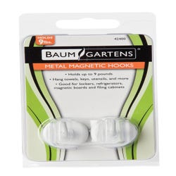 Image for Baumgartens Magnetic Hook, 9 lb Capacity, White, Pack of 2 from School Specialty