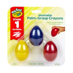 Image for Crayola Washable Palm Grasp Crayons, Assorted Colors, Set of 3 from School Specialty