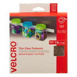 Image for VELCRO Brand Hook and Loop Sticky Back Tape Roll, 15 Feet x 3/4 Inches, Clear from School Specialty
