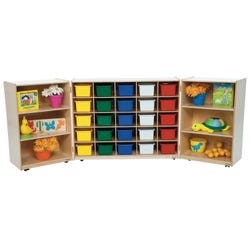 Image for Wood Designs Tri-Fold Unit - Configurable Item with Trays, 48 x 30 x 38 Inches, 25-Tray, Birch Veneer from School Specialty