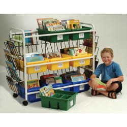 Image for Copernicus Deluxe Leveled Reading Book Browser Cart, 9 Tubs, 49 x 21 x 36-1/2 Inches from School Specialty