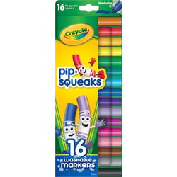 Crayola Pip-Squeaks Mini Washable Markers, Broad Line, Assorted Colors, Set of 16 Item Number 406859