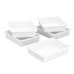 Image for School Smart Storage Tray, Letter Size, 10-3/4 x 13-1/4 x 3 Inches, White, Pack of 5 from School Specialty
