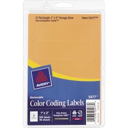 Image for Avery Printable Color Coding Labels, 1 x 3 Inches, Neon Orange, Pack of 200 from School Specialty