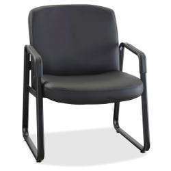 Image for Classroom Select Big and Tall Leather Guest Chair, 26-1/4 x 27-1/4 x 35 Inches, Black from School Specialty