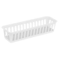 Image for Storex Supply Baskets, 10-1/3 x 2-2/5 x 2-1/3 Inches, White, Pack of 12 from School Specialty