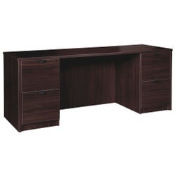 Image for Lorell Prominence Laminate Credenza, Double Pedestal, 66 x 24 x 29 Inches, Espresso from School Specialty