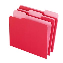 Image for School Smart Colored File Folders Two-Tone, Letter Size, 1/3 Cut Tabs, Red, Pack of 100 from School Specialty
