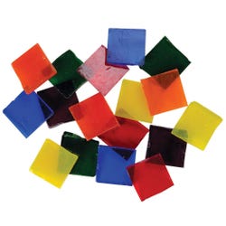 Image for Jennifer's Mosaics Cathedral Stained Glass Square Mosaic Tiles, 3/4 Inch, 4 Pounds from School Specialty
