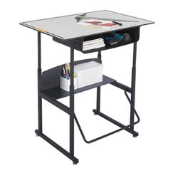 Image for AlphaBetter Stand Up Desk with Book Box, Gray Phenolic Top, Adjustable, 35-3/4 x 23-3/4 x 26-3/8 to 42-7/8 Inches from School Specialty