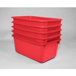 Image for School Smart Storage Tray, 7-7/8 x 12-1/4 x 5-3/8 Inches, Red, Pack of 5 from School Specialty