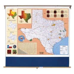 Image for Nystrom Texas Pull Down Roller Classroom Map, 64 x 50 Inches from School Specialty