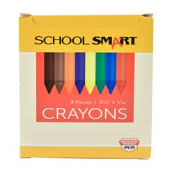 School Smart Crayons, Standard Size, Assorted Colors, Set of 8 Item Number 245948