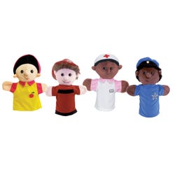 Childcraft Community Worker Puppets, 12 Inches, Assorted Designs, Set of 4, Item Number 2102796