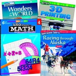 Teacher Created Materials Learn-at-Home Explore Math Bundle, Grade 4, Set of 4 Item Number 2092222