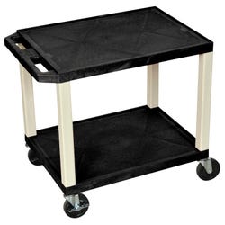 Luxor 2-Shelf Tuffy Cart Without Power, Gray Shelves, Putty Legs, 24 x 18 x 24-1/2 Inches 2127188