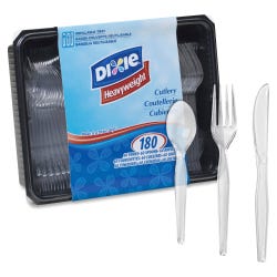 Image for Dixie Foods Heavyweight Cutlery Keeper, Polystyrene, Crystal Clear, Pack of 180 from School Specialty