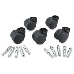 Image for Master Caster Nonhooded Futura Deluxe Hard Casters, Set of 5, Matte Black from School Specialty