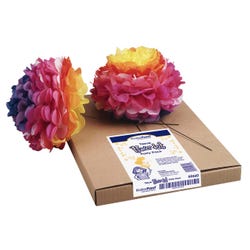 Image for Kolorfast Pre-Cut Tissue Flower Kit with Instructions, 10 in, Assorted Color, Pack of 84 from School Specialty