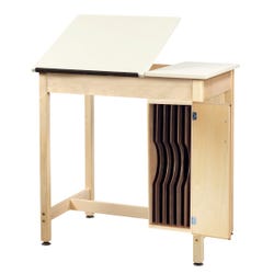 Image for Diversified Spaces Drafting Table, Split Top, 42 x 30 x 39-3/4 Inches, Board Storage, Almond Laminate Top from School Specialty