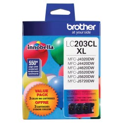 Image for Brother LC2033PKS Ink Toner Cartridge, Tri-Color, Pack of 3 from School Specialty
