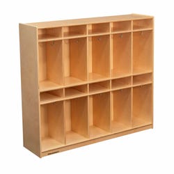 Childcraft Coat Locker with Book Shelves, 10 Sections, 53-3/4 x 14-1/4 x 48 Inches, 2127939