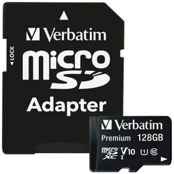 Image for Verbatim 128 GB Premium microSDXC Memory Card with Adapter from School Specialty