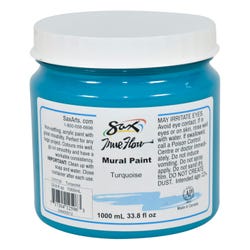 Image for Sax True Flow Acrylic Mural Paint, Turquoise, 33.8 Ounce from School Specialty