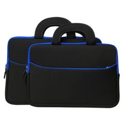 Image for Dukane Classroom Series Netbook Sleeve with Handle, 13 Inches, Black/Blue from School Specialty
