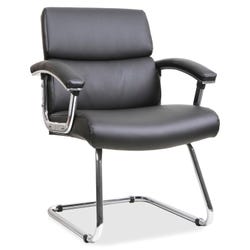 Image for Classroom Select Leather Guest Chair, Arms, Chrome Legs, Black from School Specialty
