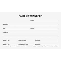 Image for Hammond & Stephens 1067-02-10 Pass/Transfer Pad, 3 x 5 Inches, 100 Sheets per Pad, Pack of 10 Pads from School Specialty