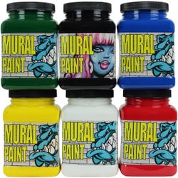 Chroma Mural Paint, Assorted Colors, Set of 6 Pints Item Number 2019441
