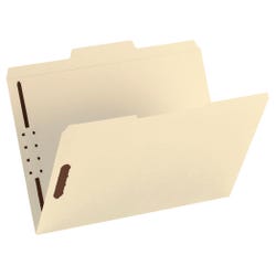 Image for Smead Fastener Folders, Letter Size, 2/5 Right Cut, 2 K-Style Fasteners, Manila, Pack of 50 from School Specialty