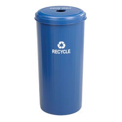 Image for Safco Round Recycling Receptacle for Cans with Lid, 20 Gallon Capacity, Blue from School Specialty
