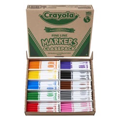 Image for Crayola Marker Classpack, Fine Line, 10-Assorted Colors, Set of 200 from School Specialty