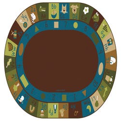 Carpets for Kids Learning Block Carpet, 6 x 9 Feet, Oval, Nature Colors, Brown, Item Number 1468368