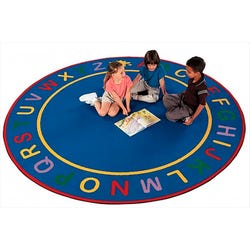 Image for Carpets for Kids Alpha Rug, 6 Feet, Round, Blue from School Specialty