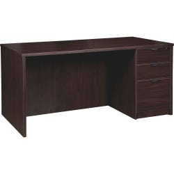 Image for Lorell Prominence Laminate Desk, Full Right Pedestal, 66 x 30 x 29 Inches, Espresso from School Specialty