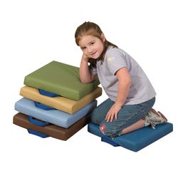 Image for Children's Factory Lightweight Square Cushions, 15 x 15 x 2-1/2 Inches, Vinyl, Set of 5 from School Specialty
