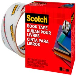 Scotch 845 Book Tape, 2 Inches x 15 Yards, 3 Inch Core, Crystal Clear 040575