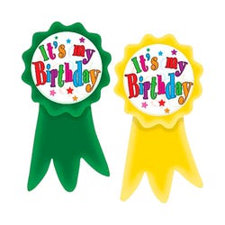 Teacher Created Resources Birthday Ribbons Wear 'Em Badges, Item Number 2021050