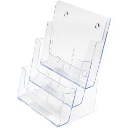Image for Deflect-O 3-Tier Freestanding Magzine Size Wall Mount Storage Rack, 9-1/2 x 8 x 12-5/8 Inches, Plastic, Clear from School Specialty