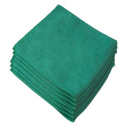 Image for Genuine Joe Microfiber Cloth, Green, Bag of 12 from School Specialty
