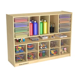 Image for Childcraft Multi-Compartment Storage Cubby Unit, 10 Clear Trays, 47-3/4 x 14-1/4 x 36 Inches from School Specialty