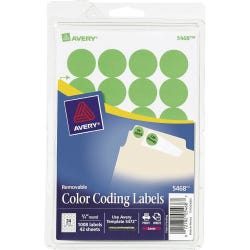 Image for Avery Printable Color Coding Labels, 3/4 Inch Diameter, Neon Green, Pack of 1008 from School Specialty