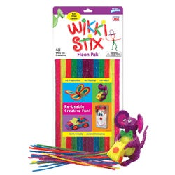 Image for Wikki Stix Wax Set, 8 Inches, Assorted Neon Colors, Set of 48 from School Specialty