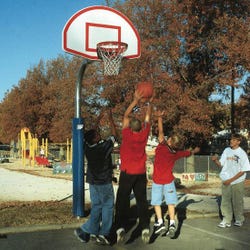 Image for Bison Gooseneck 4-1/2 In Heavy Duty Finished Aluminum Fan Playground Basketball System from School Specialty